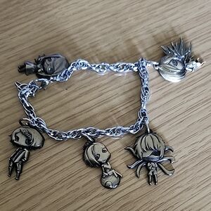 Silver Anime Character Charm Bracelet